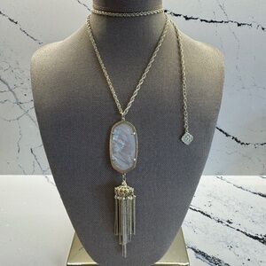 Kendra Scott Rayne Tassel Necklace Gold Mother of Pearl Long Pendant